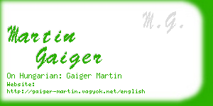 martin gaiger business card